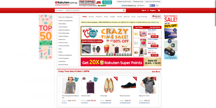 ecommerce sites singapore rakuten