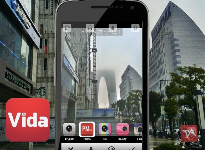 Vida pollution photo filter Vida PM2.5 pollution photo filter