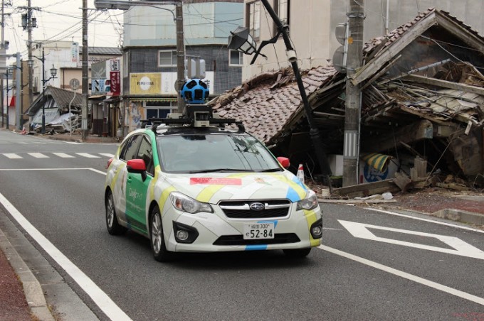 Google Street View car in Fukushima prefecture Google Street View car in Fukushima nuclear exclusion zone