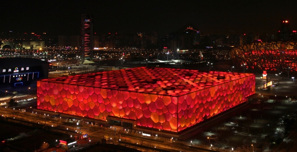 Weibo Users Can Change the Color of Beijing's Olympic Pool