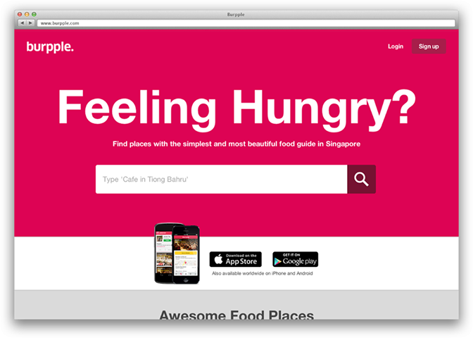 Burpple Home Page