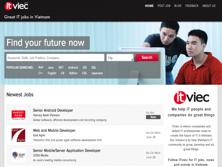 ITviec Home Page Cropped