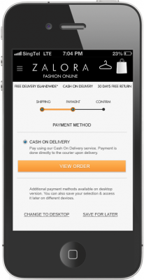 Zalora Redesigned Mobile Site