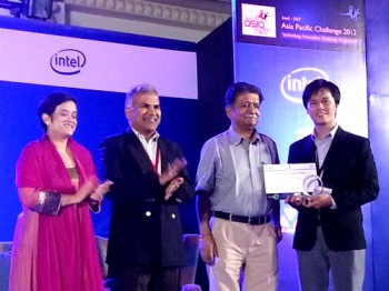 Minh Nguyen, CEO and co-founder, is on the right. This is a picture during his research into the education market in India.