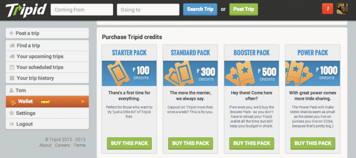 tripid ewallet