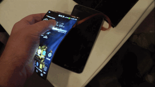 G Flex's bend-able display (not attached to phone body). Credit: Android Central