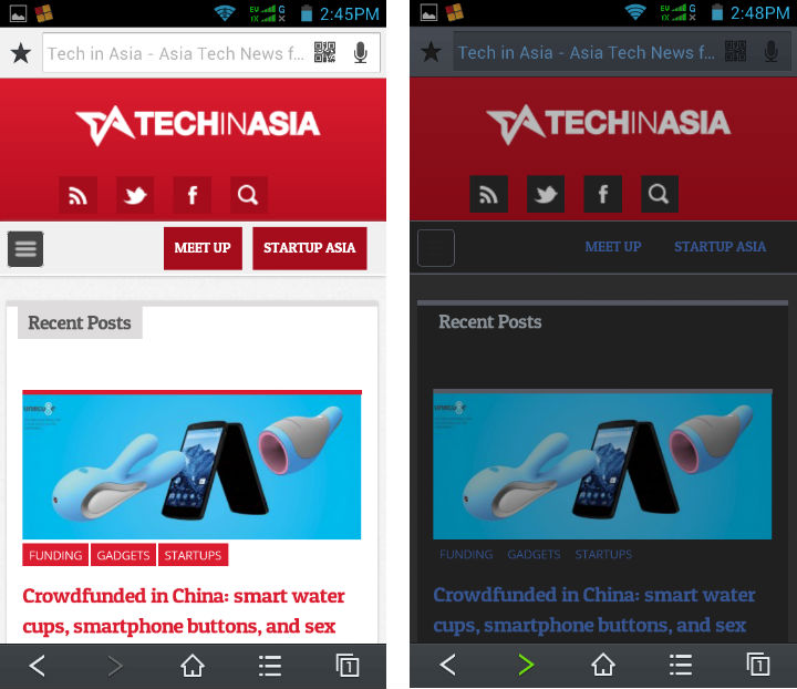 baidu browser night mode