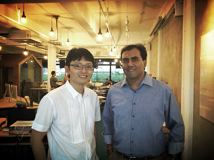 Silicon Straits' James Chan at Co.Lab with Sanjay Nath, managing partner at Blume Ventures.