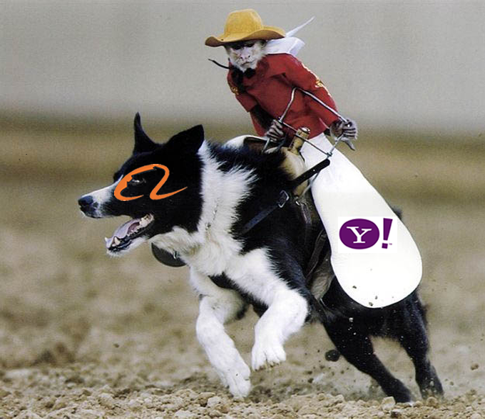 yahoo riding alibaba monkey dog