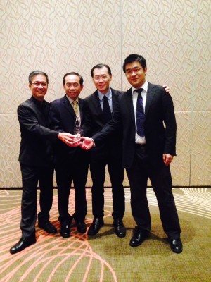 ViSenze founders (L-R): Roger Yuen (Chairman), Prof Chua Tat Seng (Chief Scientist), Oliver Tan (CEO), and Dr Li GuangDa (CTO)