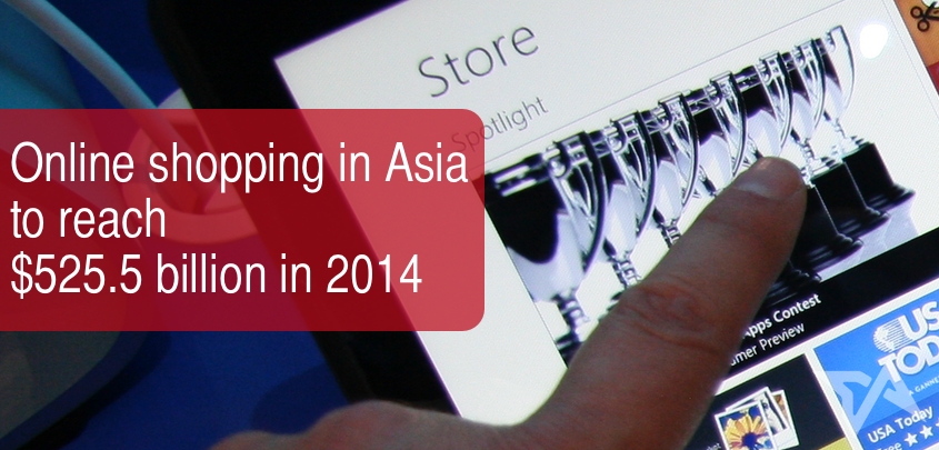 Asia online shopping spending 2014 and 2015