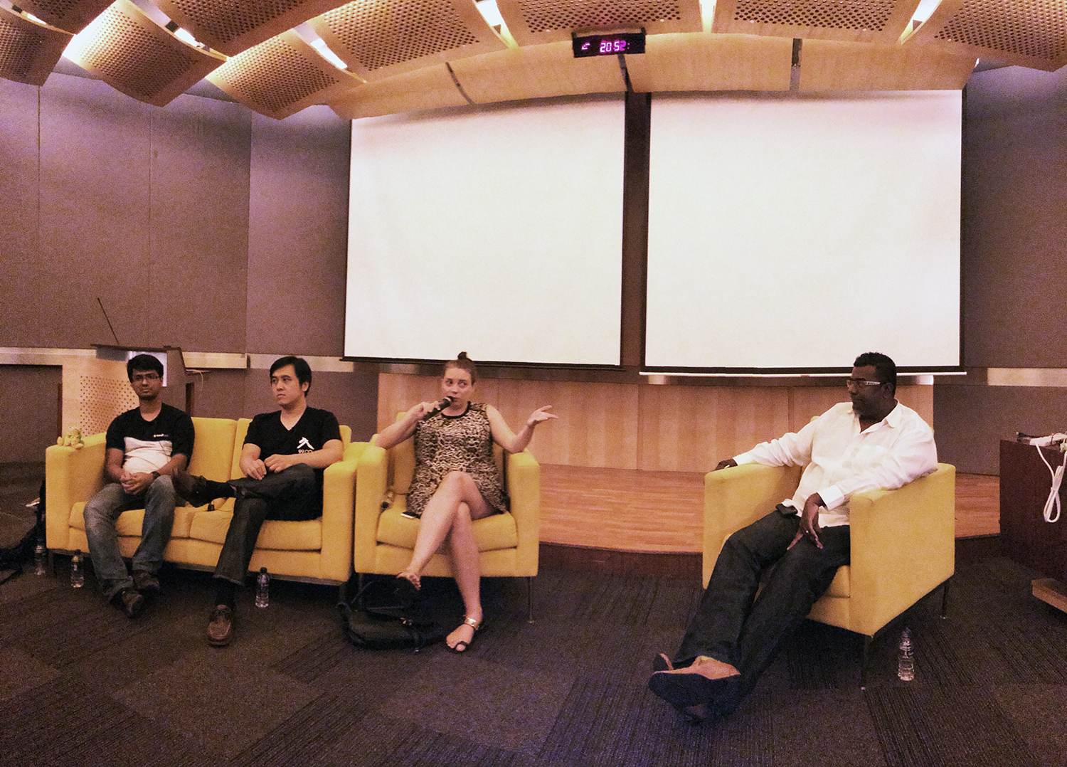 From left: Sulekha from Scrollback, Cheung from 99.co, Horowitz from Luxola.