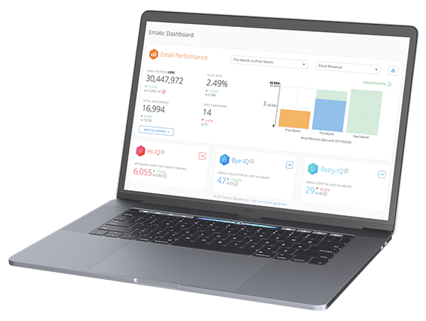 Ematic dashboard on laptop