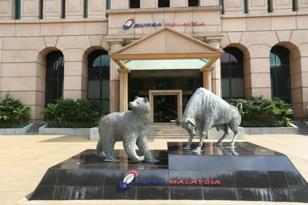 The bull and bear statues at the Bursa Malaysia HQ