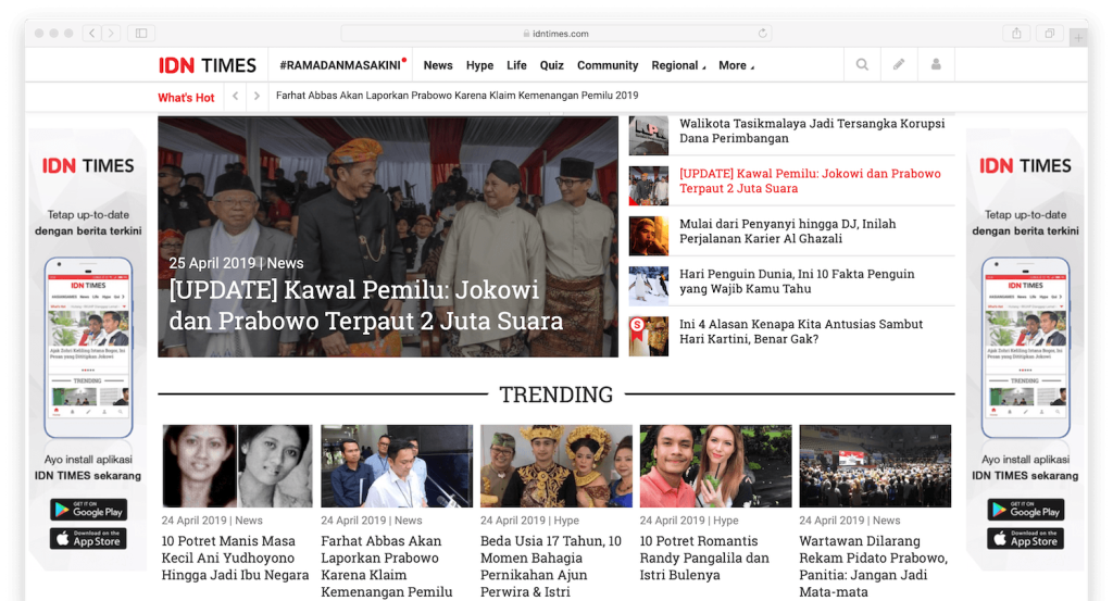 The IDN Times homepage