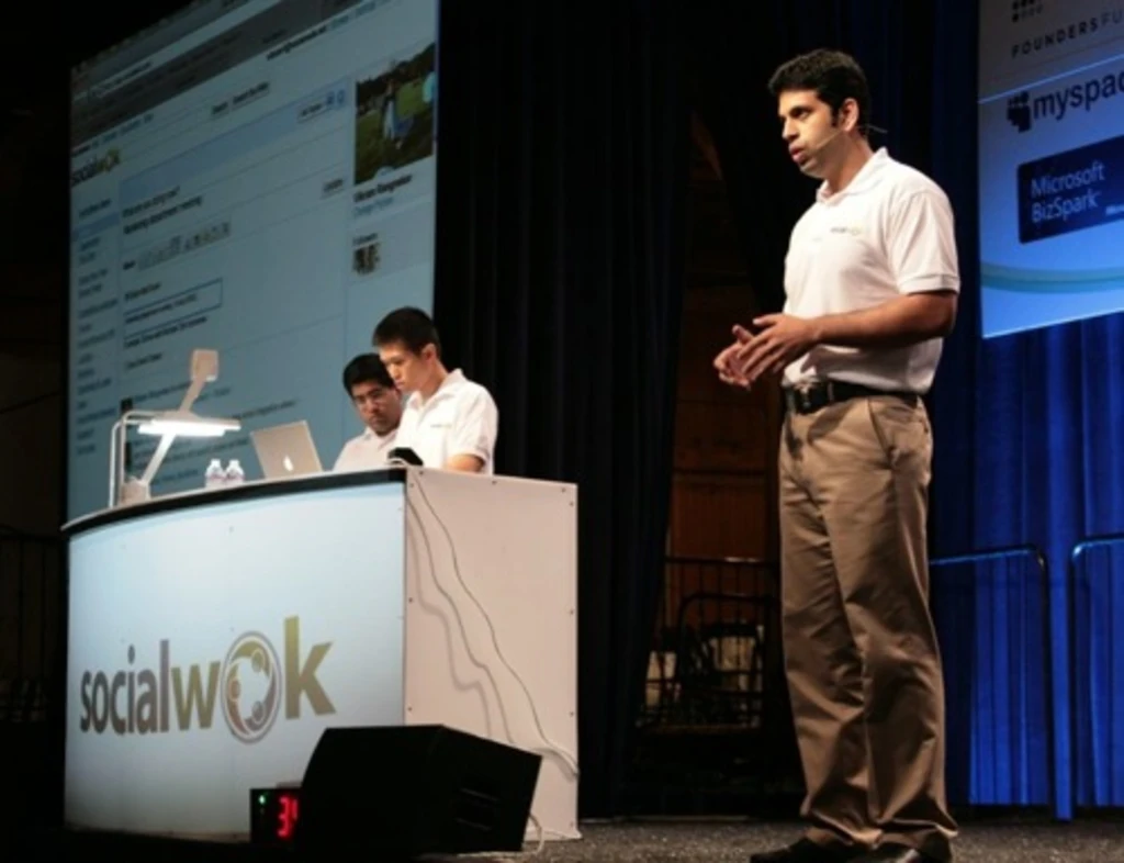 Socialwok on stage presenting at TC50 Socialwok on stage presenting at TC50