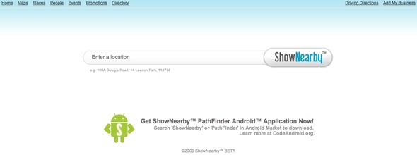 ShowNearby Home page ShowNearby Home page