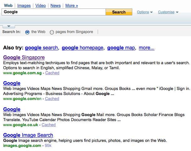 Yahoo search Yahoo search