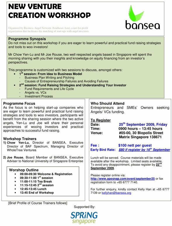 BANSEA New Venture Creation Workshop - 1