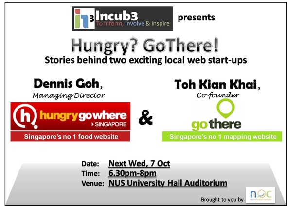 Incub3 - Hungrygowhere and Gothere flyer Incub3 - Hungrygowhere and Gothere flyer