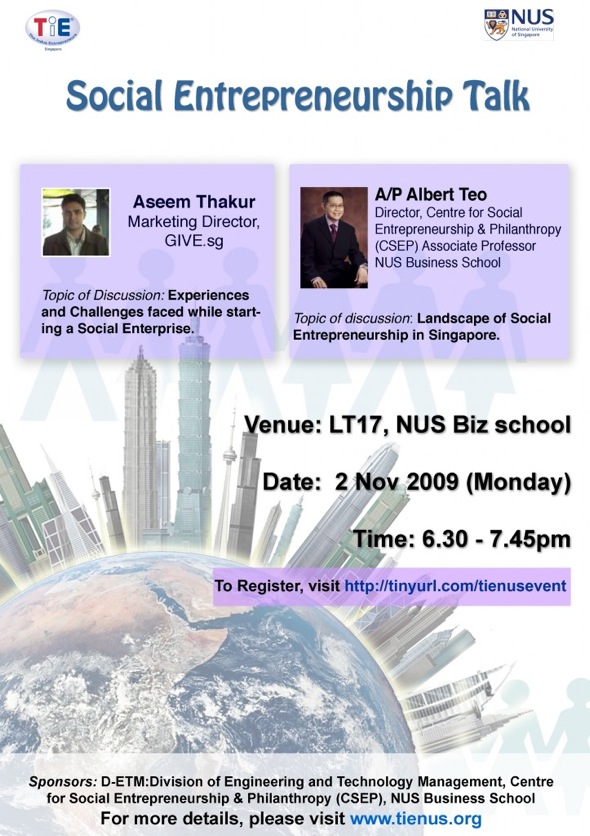 TiE NUS Social Entrepreneurship Flyer