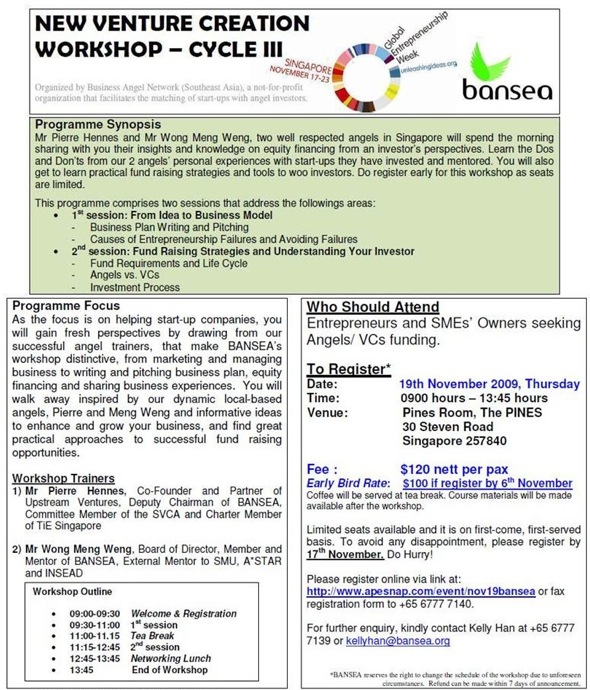 BANSEA New Venture Creation Workshop Cycle III - 1 BANSEA New Venture Creation Workshop Cycle III - 1