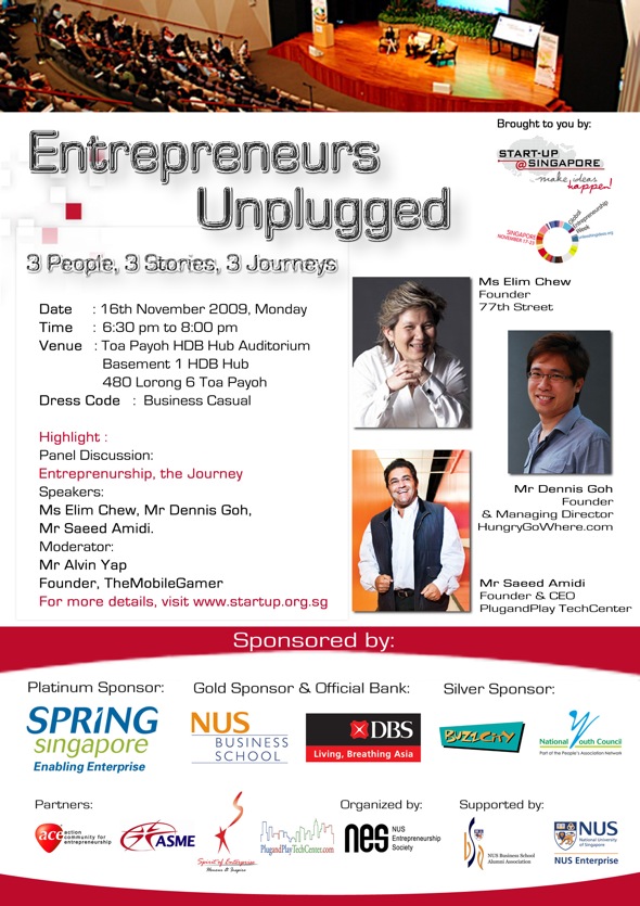 Entrepreneurs Unplugged flyer Entrepreneurs Unplugged flyer