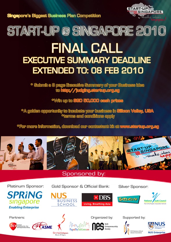 Start-Up@Singapore - Deadline Extension Start-Up@Singapore - Deadline Extension