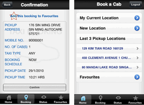ComfortDelgro iPhone App - 2 ComfortDelgro iPhone App - 2