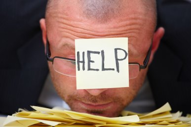 HELP -Overworked businessman