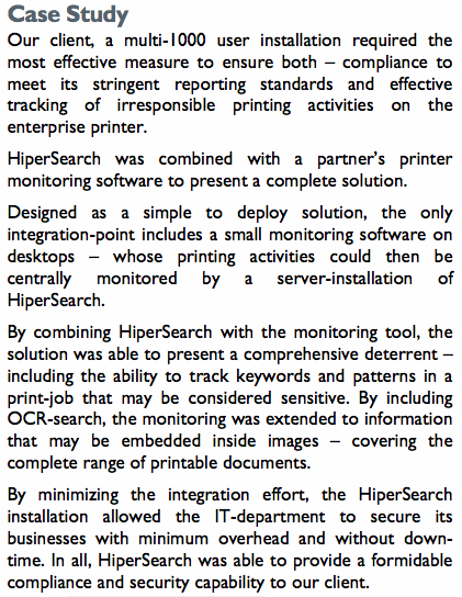 HiperSearch Case Study HiperSearch Case Study