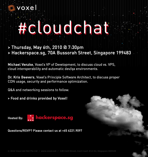 Voxel cloudchat flyer May 6th Voxel cloudchat flyer May 6th