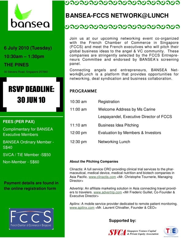 BANSEAS-FCCS flyer for 6th July 2010