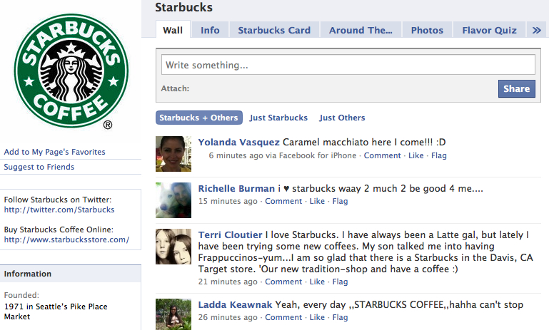 starbucks page starbucks page
