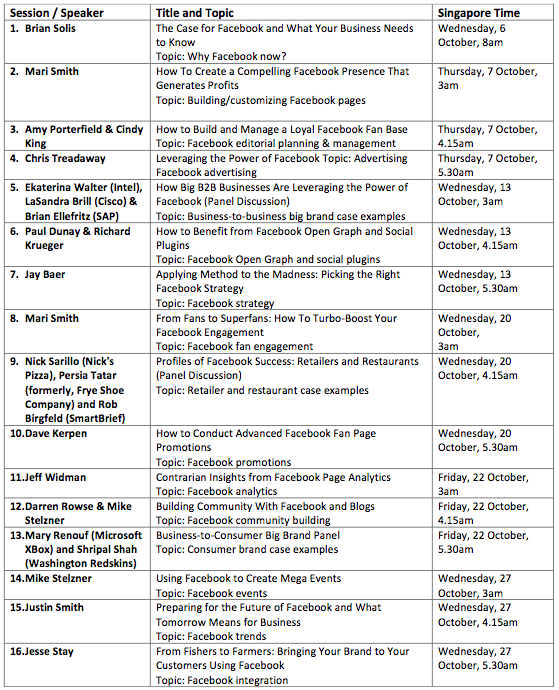 facebook summit schedule