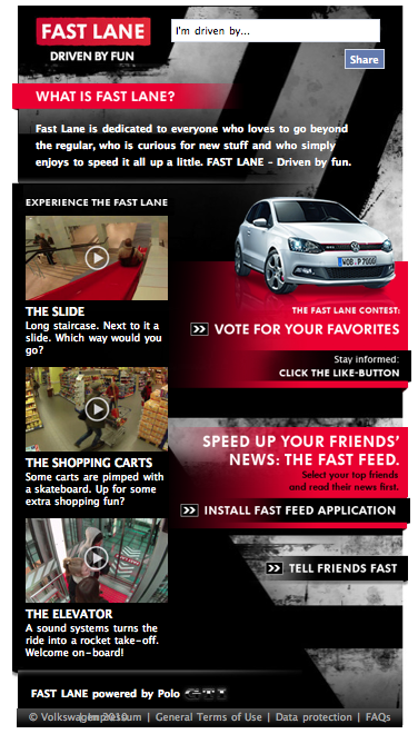 Volkswagen Facebook screen capture Volkswagen Facebook screen capture