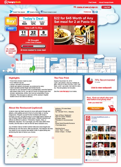 HungryDeals front page
