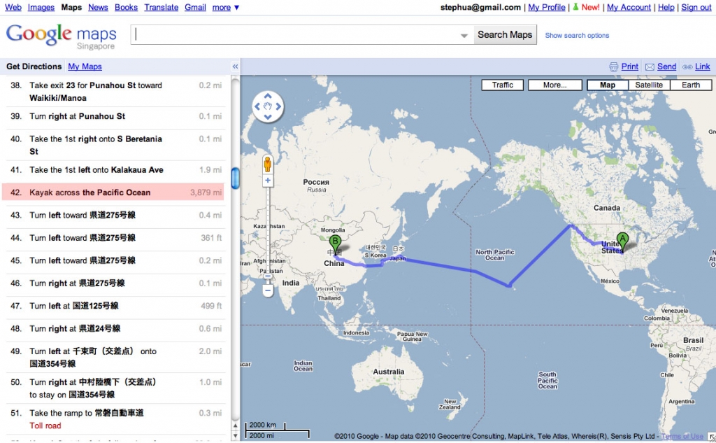 Google Maps Generates Weird Direction