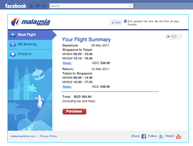 Travelers Can Now Buy Malaysia Airlines Tickets On Facebook