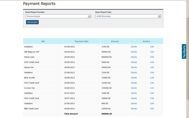 payments report payments report
