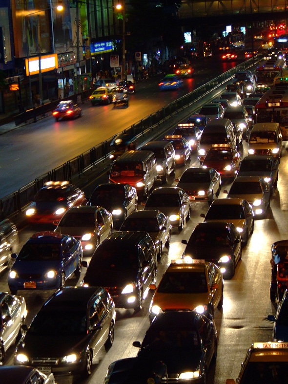 traffic jam bangkok rideshare