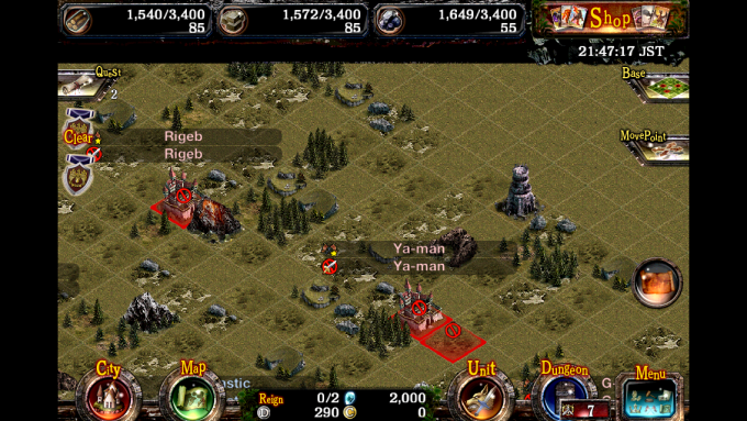 map view, one level out from city view
