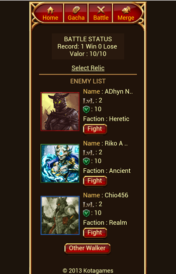 selecting your target for battle