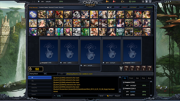 Chaos Online Hero Select