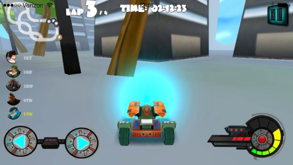Here I am, somehow trapped outside the race track.