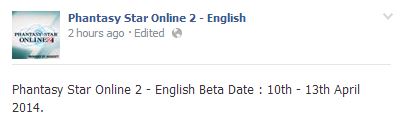 Beta Test For Southeast Asia S English Service Phantasy Star Online Ii Finally Has A Date