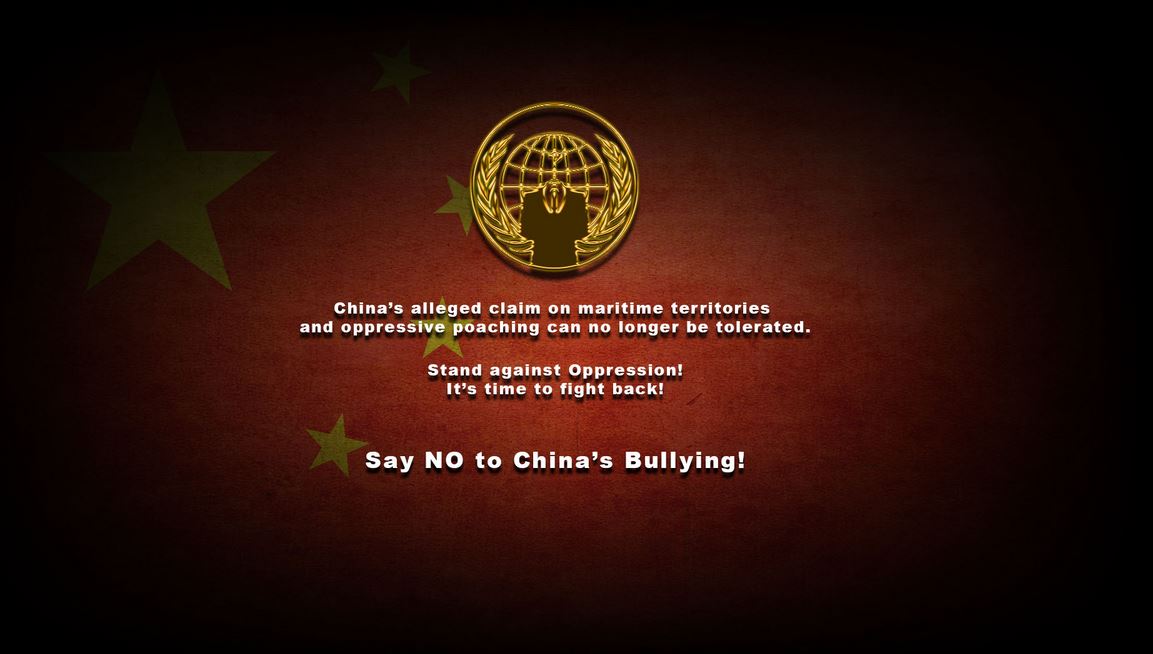 Anonymous Philippines hacks 200 Chinese websites for “territorial 