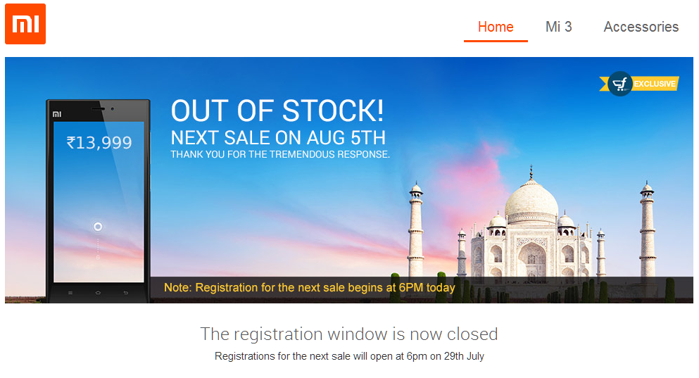 Xiaomi’s Mi 3 sells out in 5 seconds in India, frustrates would-be buyers