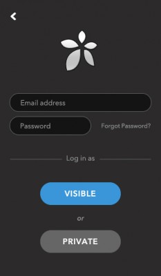 Login as 'visible' or 'private'. Your choice.