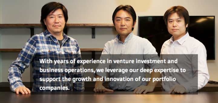 Masataka Matsumoto, Gen Isayama and Shinichi Saijo (l-r) greeting visitors to the WIL homepage